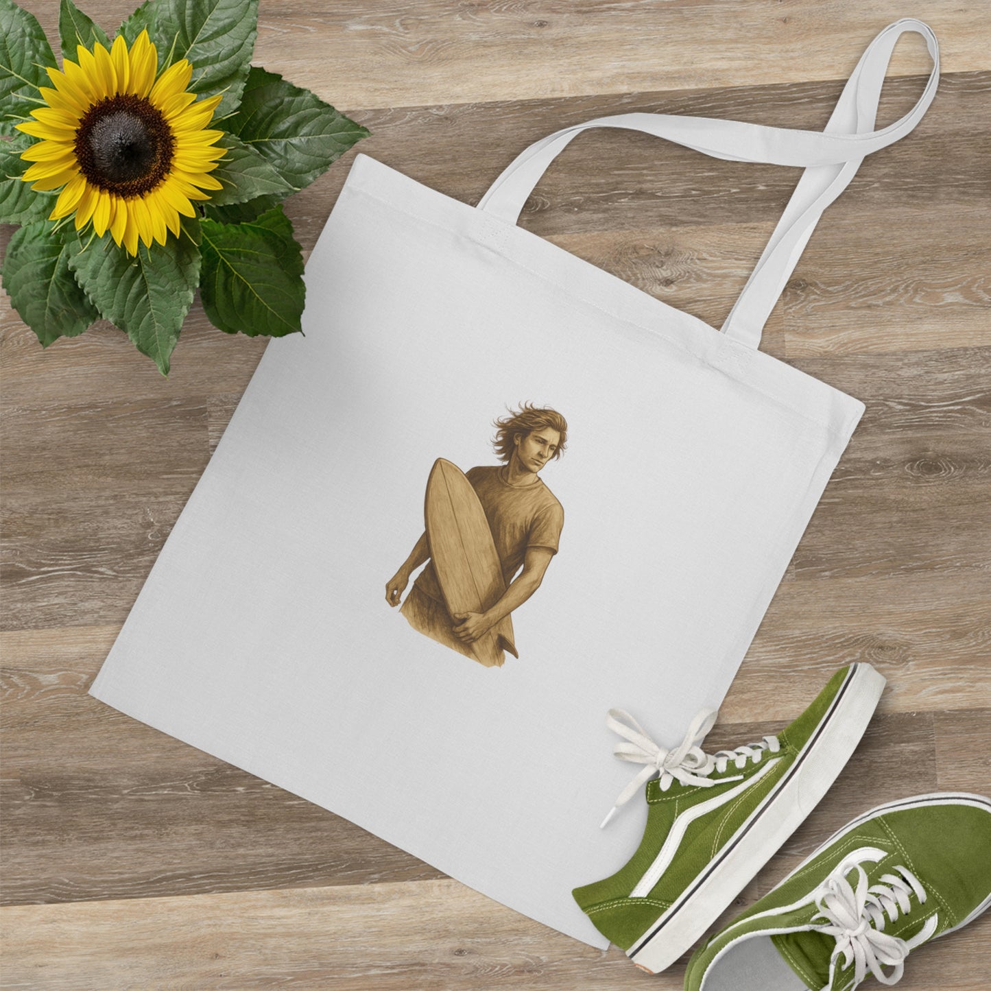 Surfer Jutebeutel – Nachhaltige Stofftasche mit Surf Design | Unisex Beach Bag für Wellenreiter & Naturfreunde
