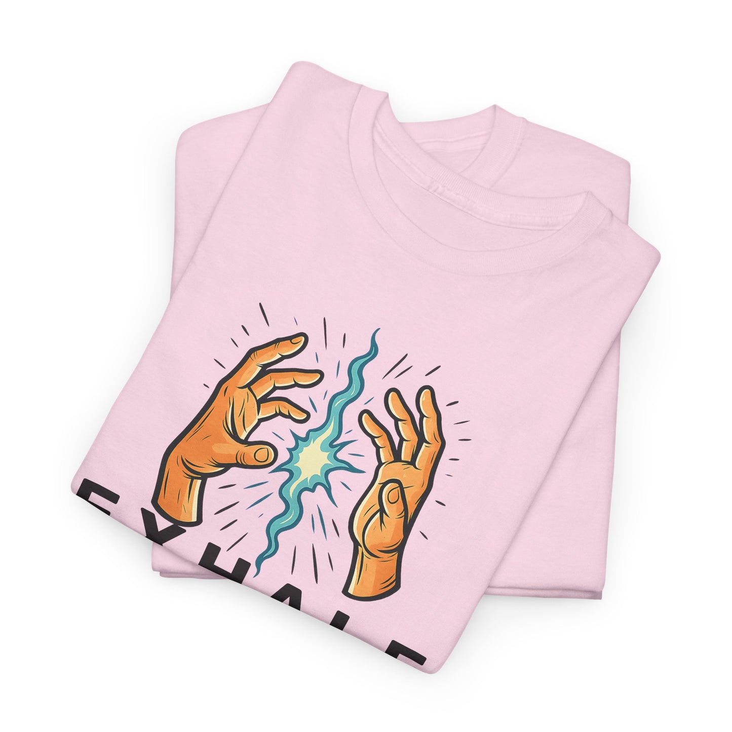 EXHALE T-Shirt (Brustprint) – Unisex Heavy Cotton Tee | Nachhaltige Streetwear mit Statement-Design