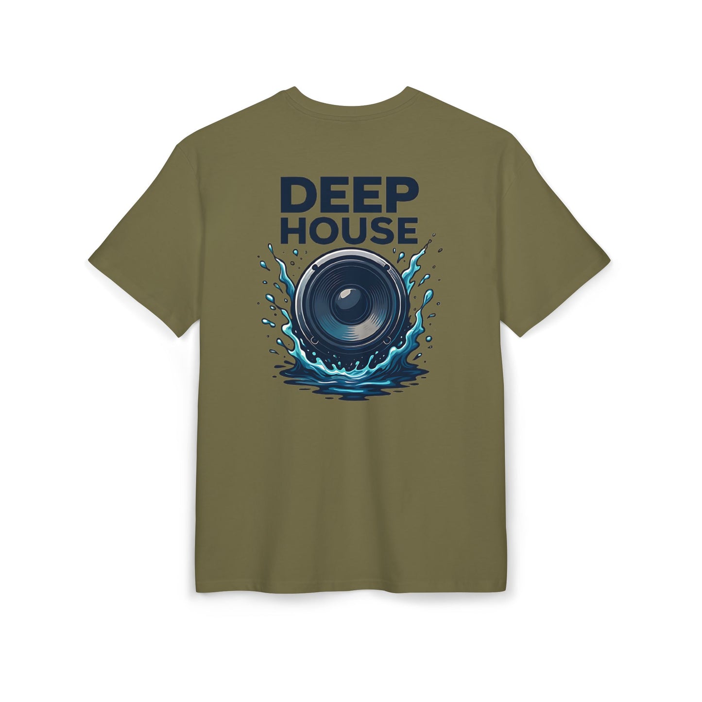 Deep House T-Shirt (Rückenprint) – Stylisches EDM Shirt mit Lautsprecher & Wasser Splash Motiv – Unisex Festival & Clubwear