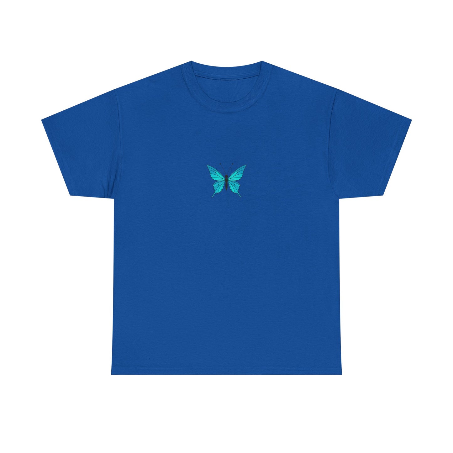 Blauer Schmetterling T-Shirt Unisex (Brustprint) – Farbintensives Butterfly Design | Natur-inspiriertes Shirt aus Baumwolle