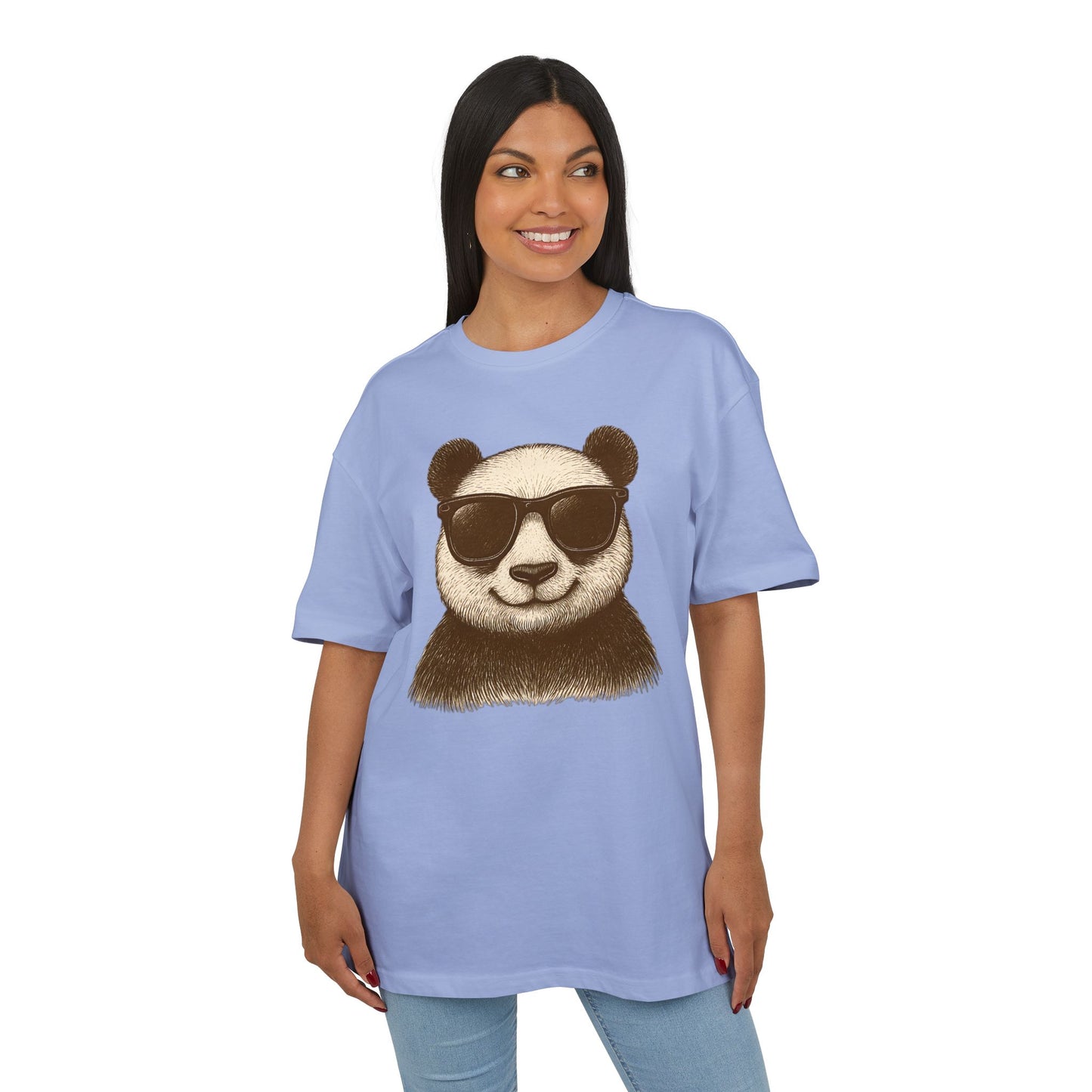 Cooler Panda T-Shirt (Brustprint) – Stylisches Unisex Shirt mit Sonnenbrillen-Motiv im Retro Look