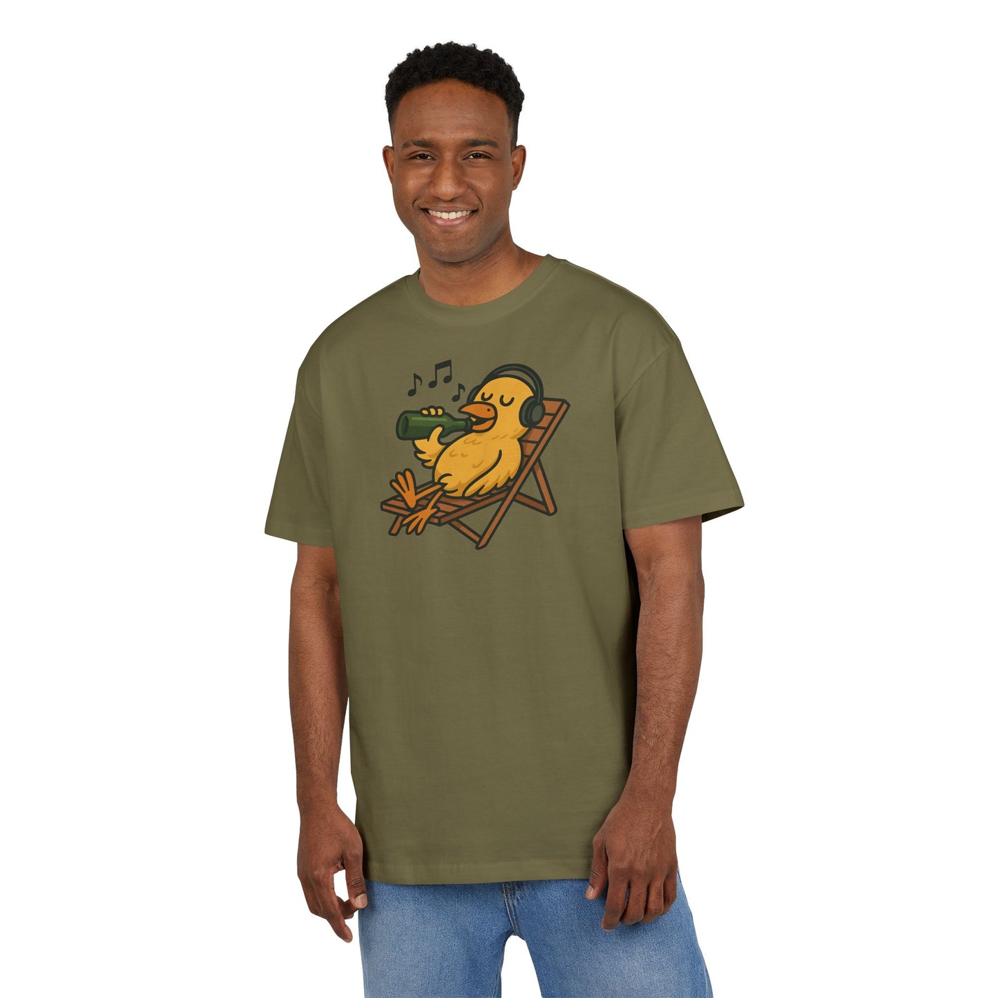 Chillente T-Shirt (Brustprint) – Lustiges Bier & Musik Motiv im Sommer-Look | Unisex Funshirt für Festival, Strand & Feierlaune