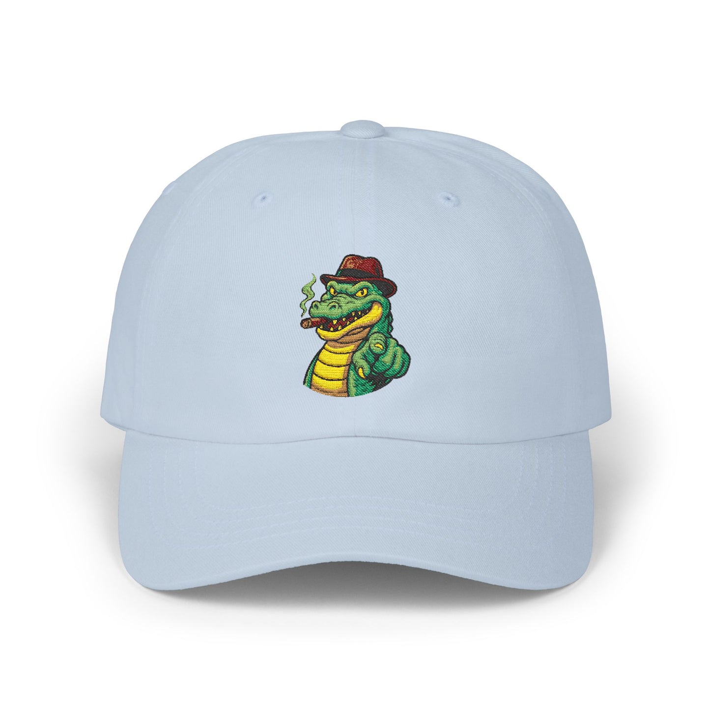 Gangster Alligator Cap – Coole Unisex Baseballcap mit Krokodil, Zigarre & Comic Design