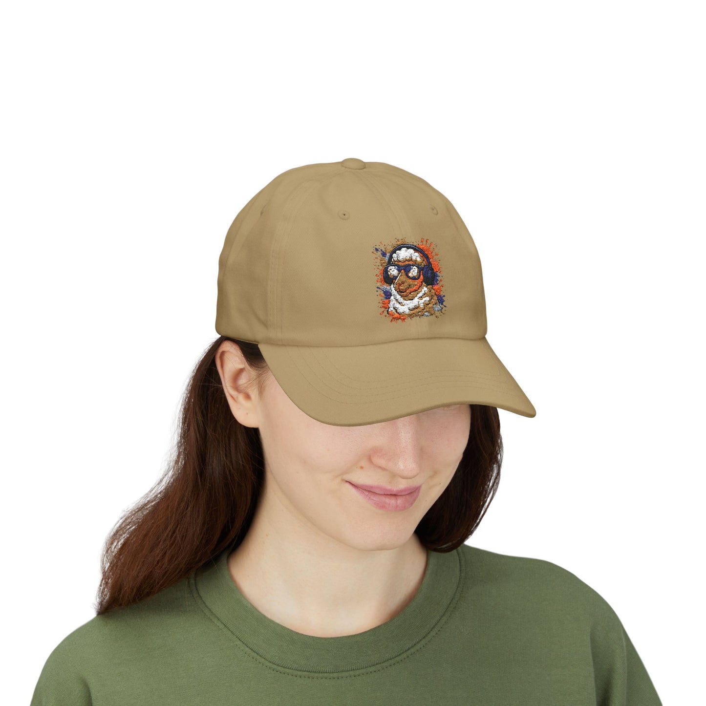 Schaf Cap – Stylische Unisex Basecap mit Kopfhörer-Schaf & buntem Farbspritzer-Design