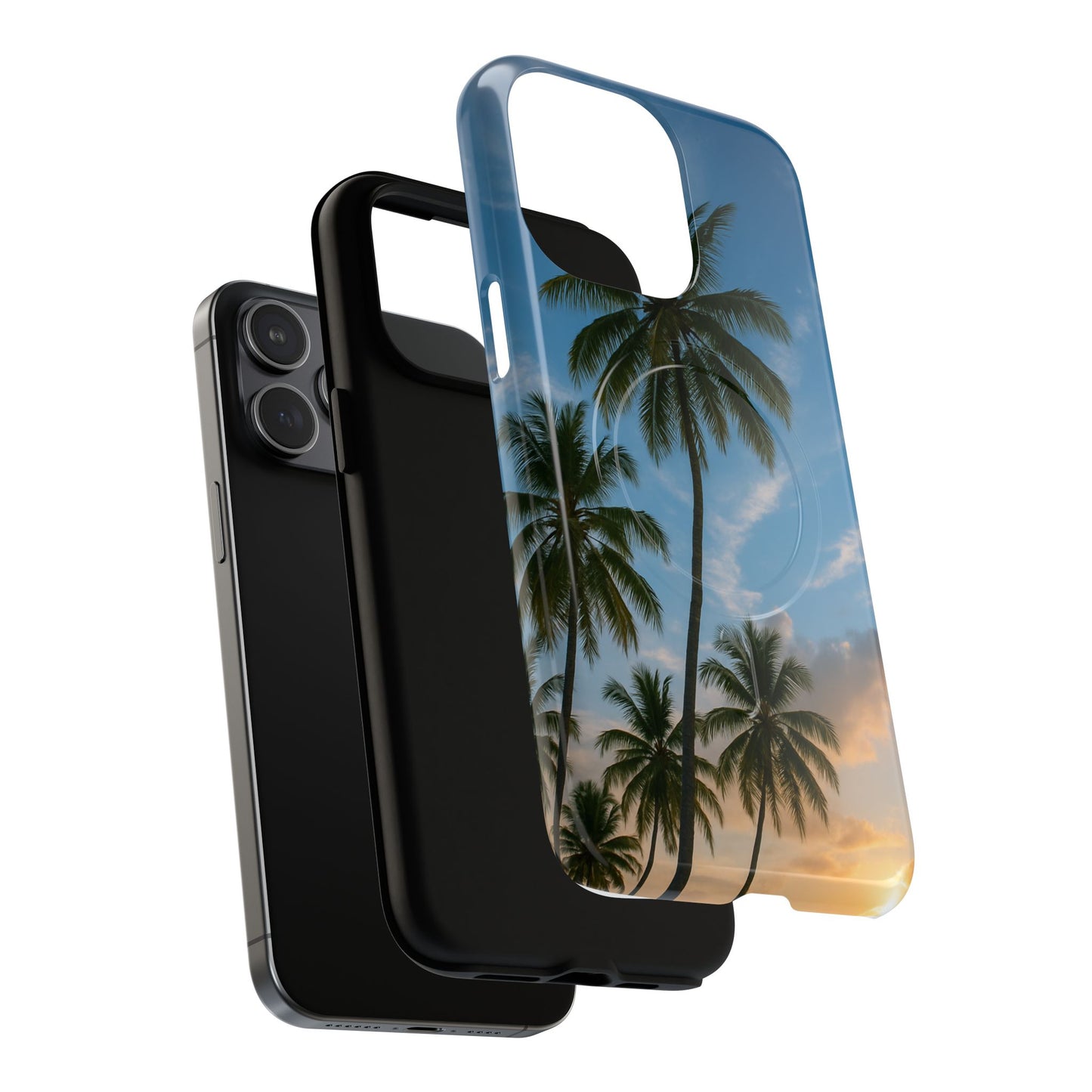 Tropische Sonnenuntergang Handyhülle mit Palmen – Sommer Vibes Case für iPhone & Android | Tropisches Strandmotiv