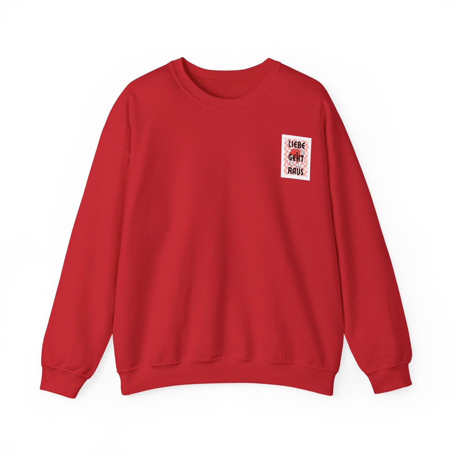 LIEBE GEHT RAUS - Unisex Sweatshirt mit Statement Liebe Geht Raus - Bequemer Pullover mit Herz-Motiv, Nachhaltig in Deutschland Gefertigt