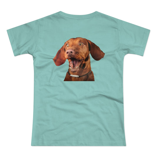 Happy Vizsla – Lustiges Hunde T-Shirt mit Vizsla-Motiv | Geschenk für Hundefans & Tierfreunde
