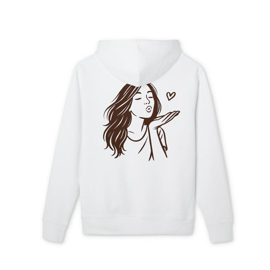 Kusshand Hoodie Unisex (Rückenprint) – Romantischer Love Hoodie mit Herz Motiv, Stylisches Geschenk für Valentinstag & Paare