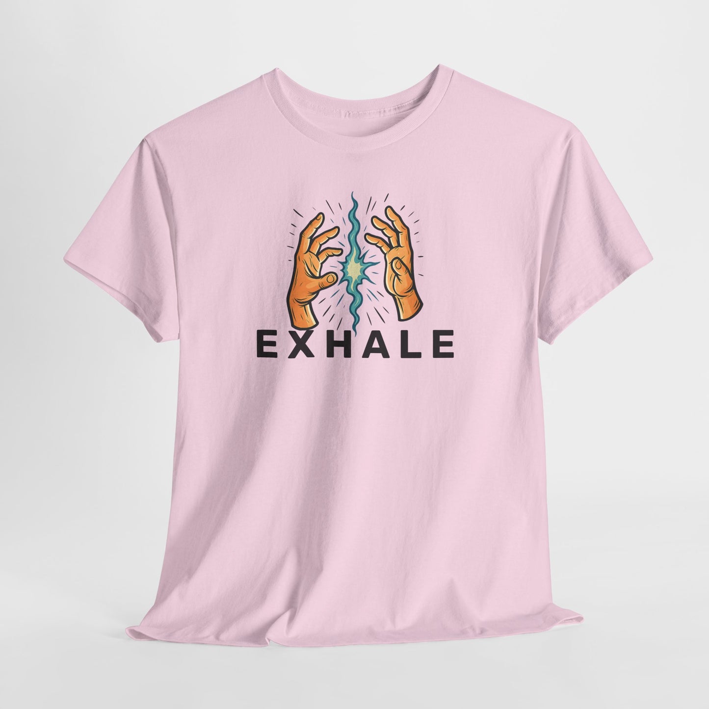 EXHALE T-Shirt (Brustprint) – Unisex Heavy Cotton Tee | Nachhaltige Streetwear mit Statement-Design