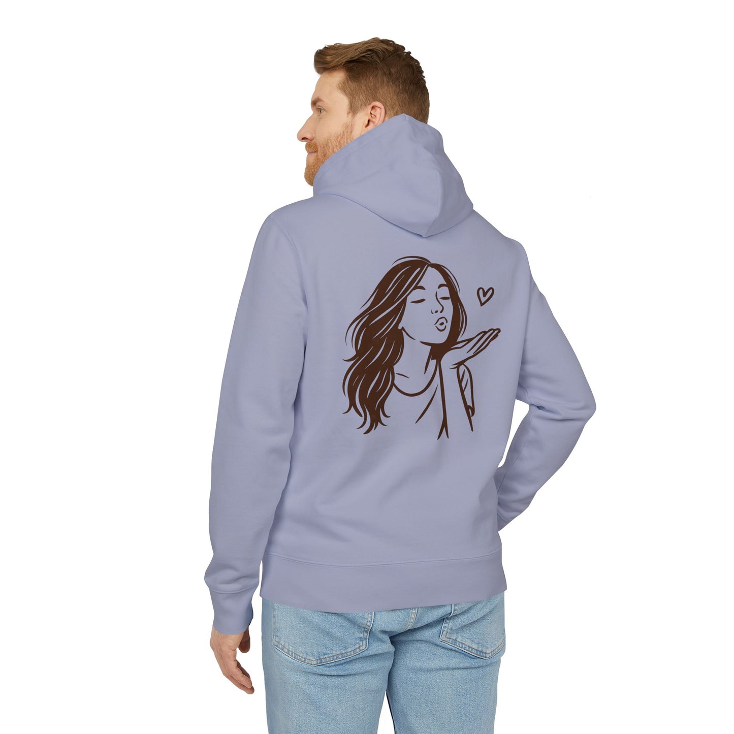 Kusshand Hoodie Unisex (Rückenprint) – Romantischer Love Hoodie mit Herz Motiv, Stylisches Geschenk für Valentinstag & Paare