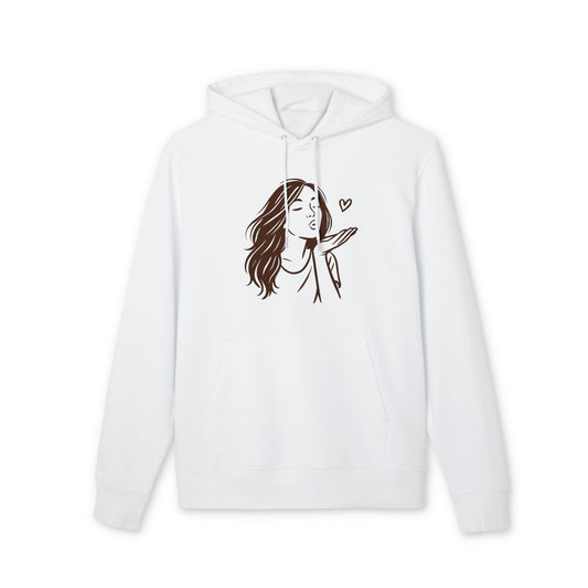 Kusshand Hoodie Unisex (Brustprint) – Romantischer Love Hoodie mit Herz Motiv, Stylisches Geschenk für Valentinstag & Paare