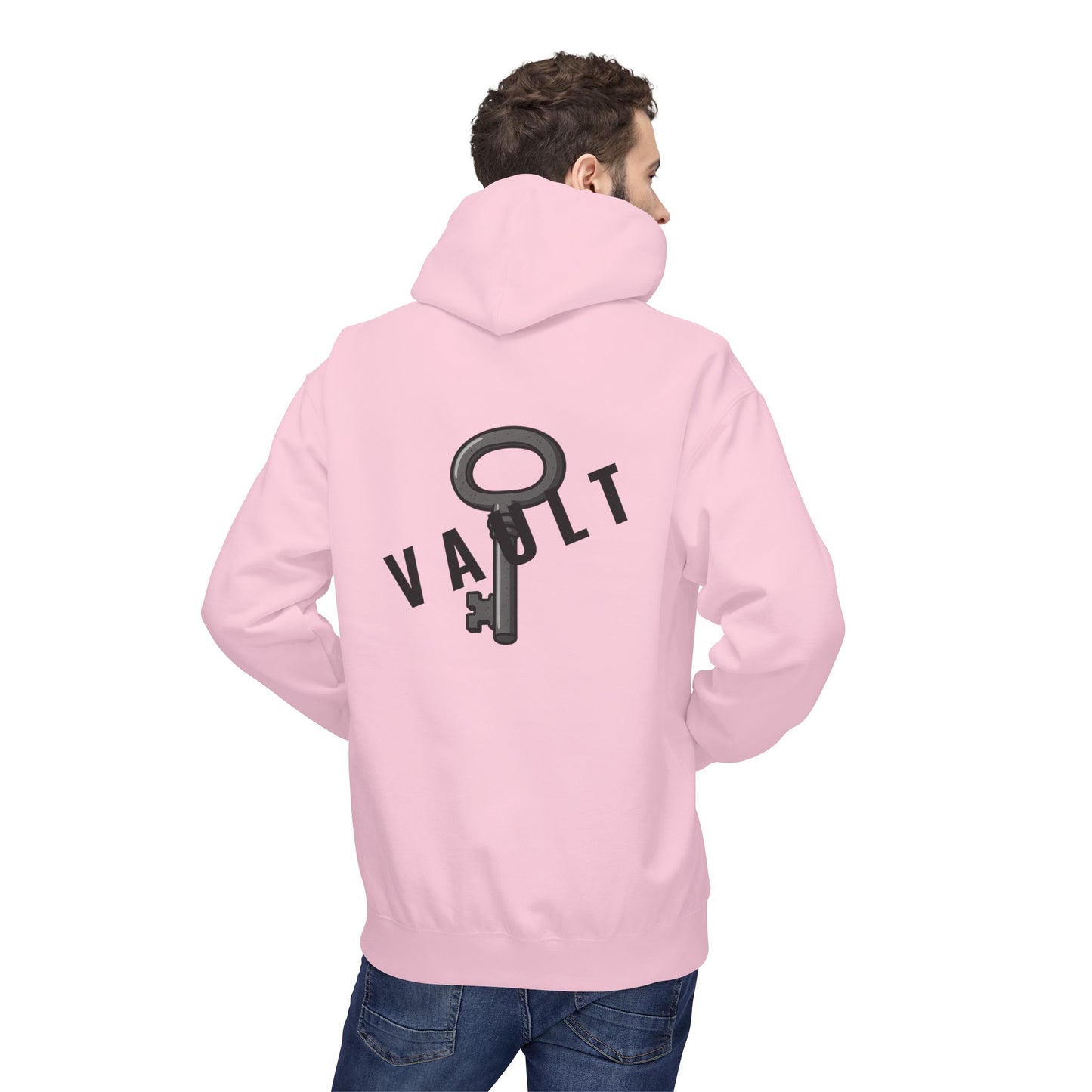 VAULT Hoodie mit Schlüssel-Design (Rückenprint) – Unisex Midweight Fleece | Nachhaltige Streetwear mit Komfort & Stil
