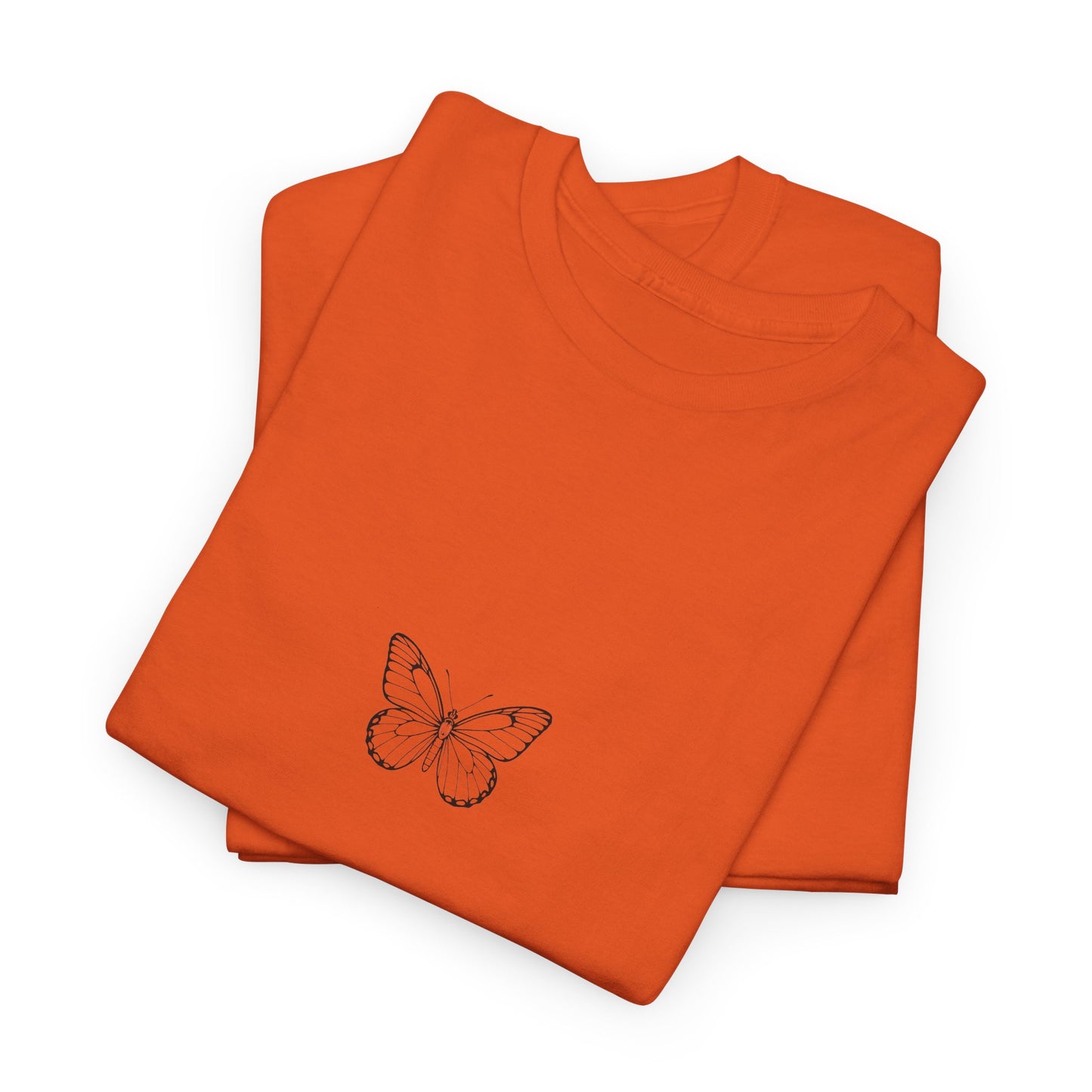 Schmetterling T-Shirt (Brustprint) – Stylisches Linienkunst-Design | Natur & Freiheit | Unisex Baumwolle
