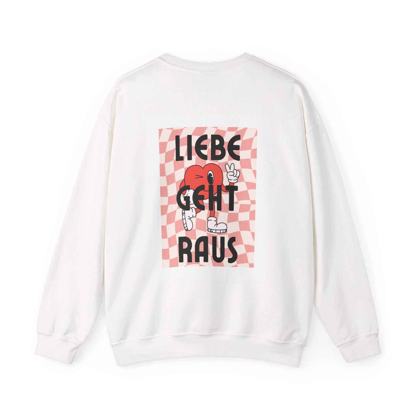 LIEBE GEHT RAUS - Unisex Sweatshirt mit Statement Liebe Geht Raus - Bequemer Pullover mit Herz-Motiv, Nachhaltig in Deutschland Gefertigt