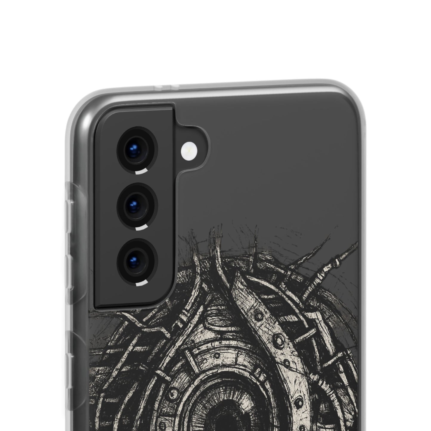 Biomechanisches Auge Handyhülle – Futuristisches Cyberpunk Design mit Zahnrädern & Kabeln | Schutzhülle für iPhone & Android