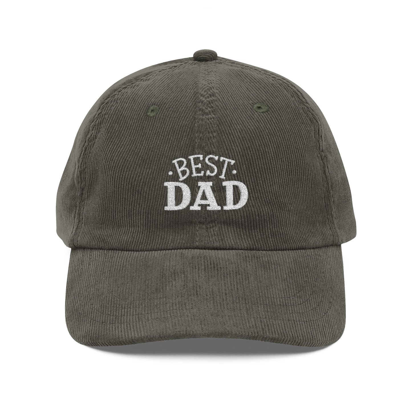 Best Dad Cord Cap – Retro Cord Basecap mit Stickerei - Good Vibes, Geschenk für Väter, Relaxed Fashion
