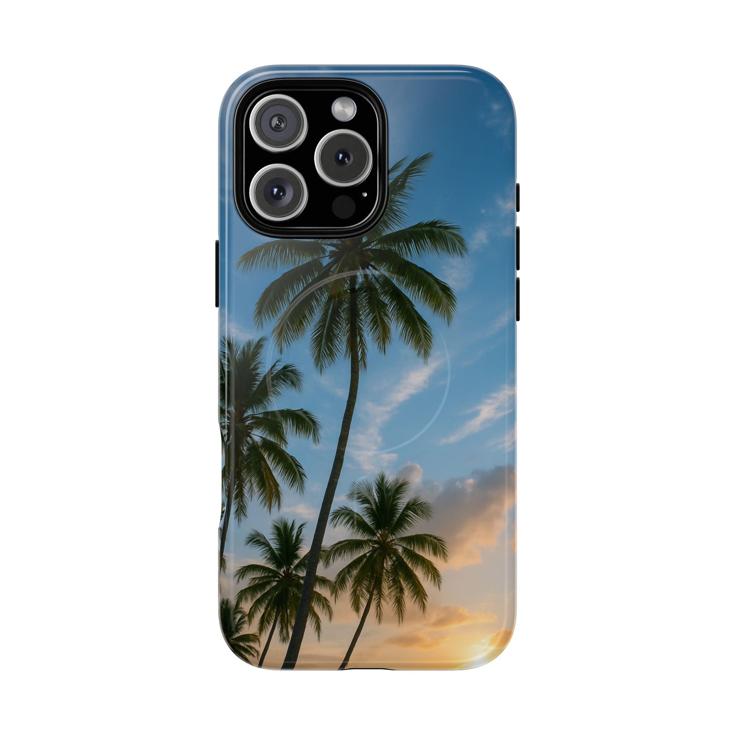 Tropische Sonnenuntergang Handyhülle mit Palmen – Sommer Vibes Case für iPhone & Android | Tropisches Strandmotiv