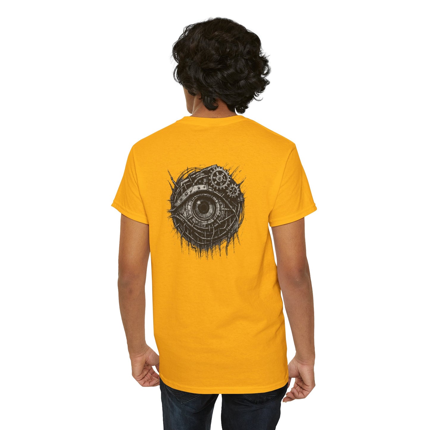 Biomechanisches Auge T-Shirt Unisex – Cyberpunk Zahnräder & Drähte Design | Futuristisches Cyborg Shirt für Sci-Fi & Gothic Fans