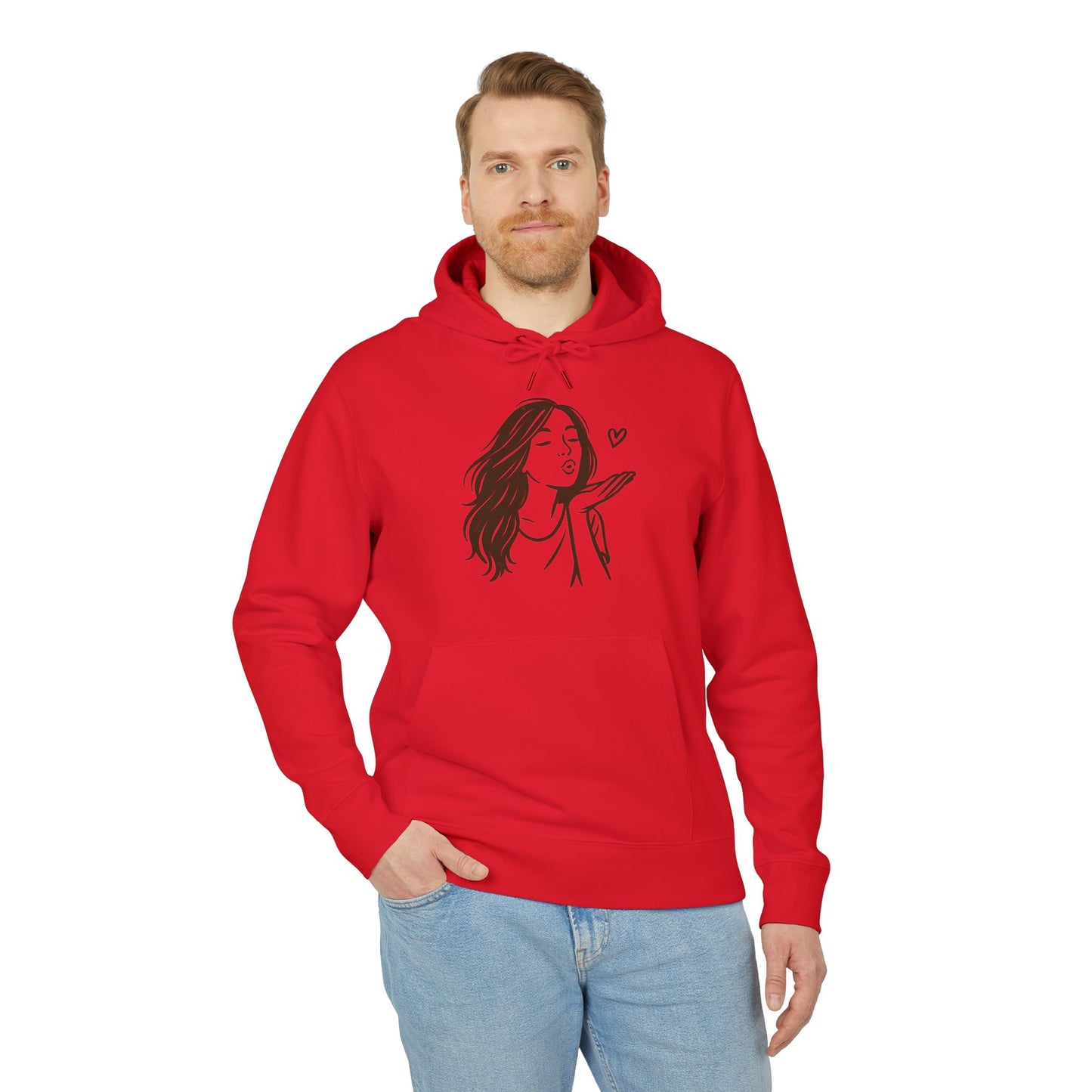 Kusshand Hoodie Unisex (Brustprint) – Romantischer Love Hoodie mit Herz Motiv, Stylisches Geschenk für Valentinstag & Paare