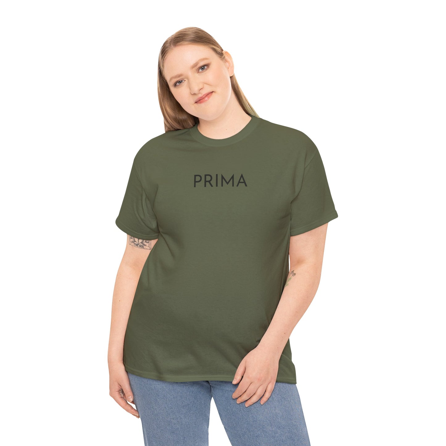 PRIMA T-Shirt (Brustprint) – Unisex Heavy Cotton Tee | Nachhaltige Streetwear aus 100% Baumwolle