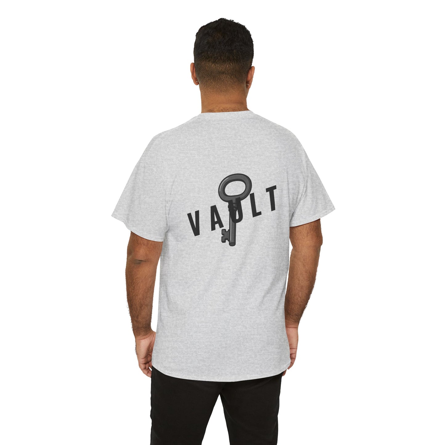 VAULT T-Shirt mit Schlüssel-Design (Rückenprint) – Unisex Heavy Cotton Tee | Nachhaltige Streetwear aus 100% Baumwolle