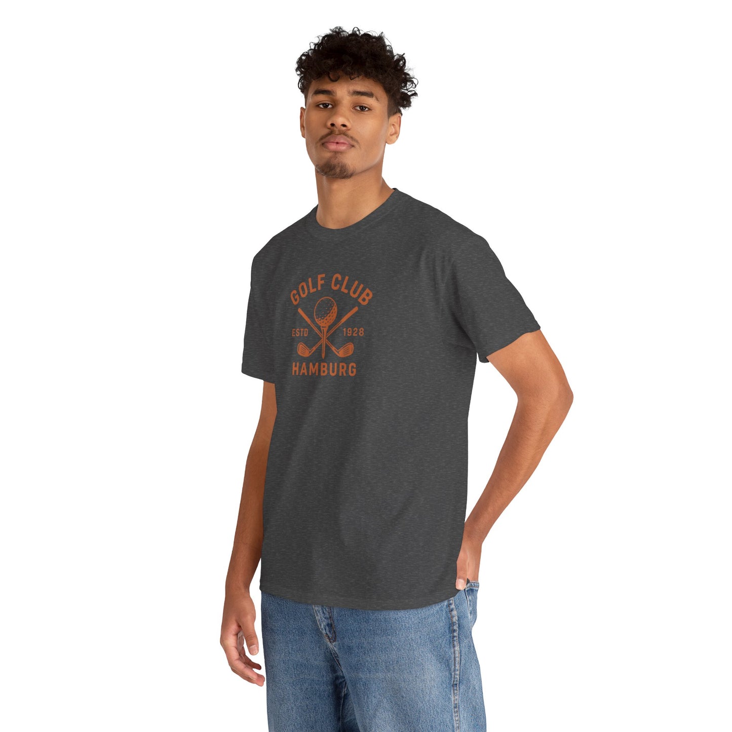 Vintage Golf Club Hamburg T-Shirt (Brustprint) – Estd. 1928 Retro Golfshirt für Herren & Damen
