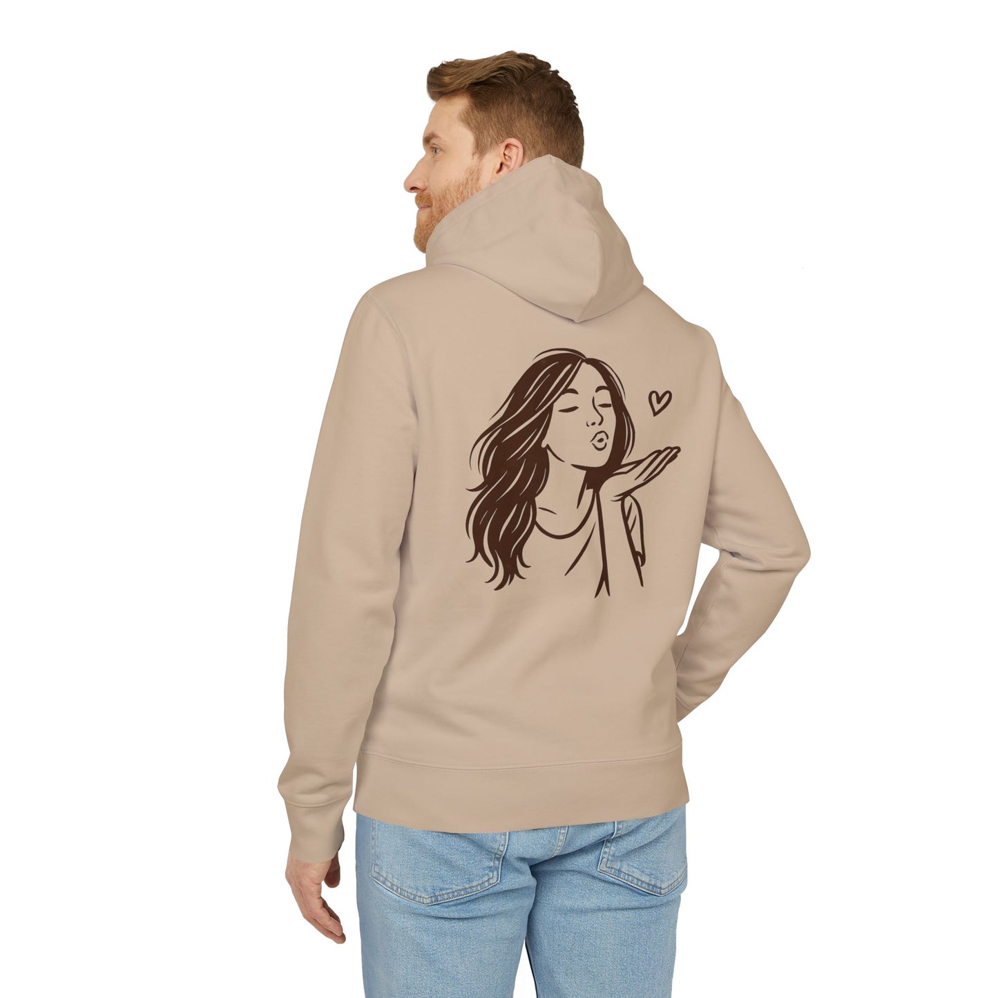 Kusshand Hoodie Unisex (Rückenprint) – Romantischer Love Hoodie mit Herz Motiv, Stylisches Geschenk für Valentinstag & Paare