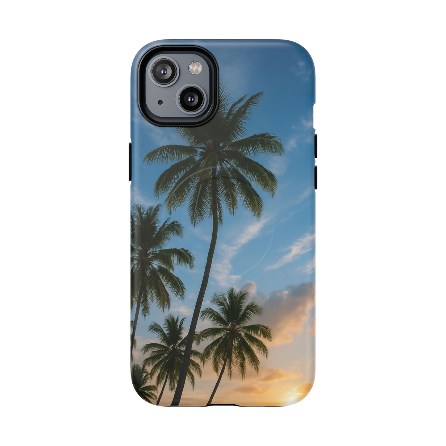 Tropische Sonnenuntergang Handyhülle mit Palmen – Sommer Vibes Case für iPhone & Android | Tropisches Strandmotiv
