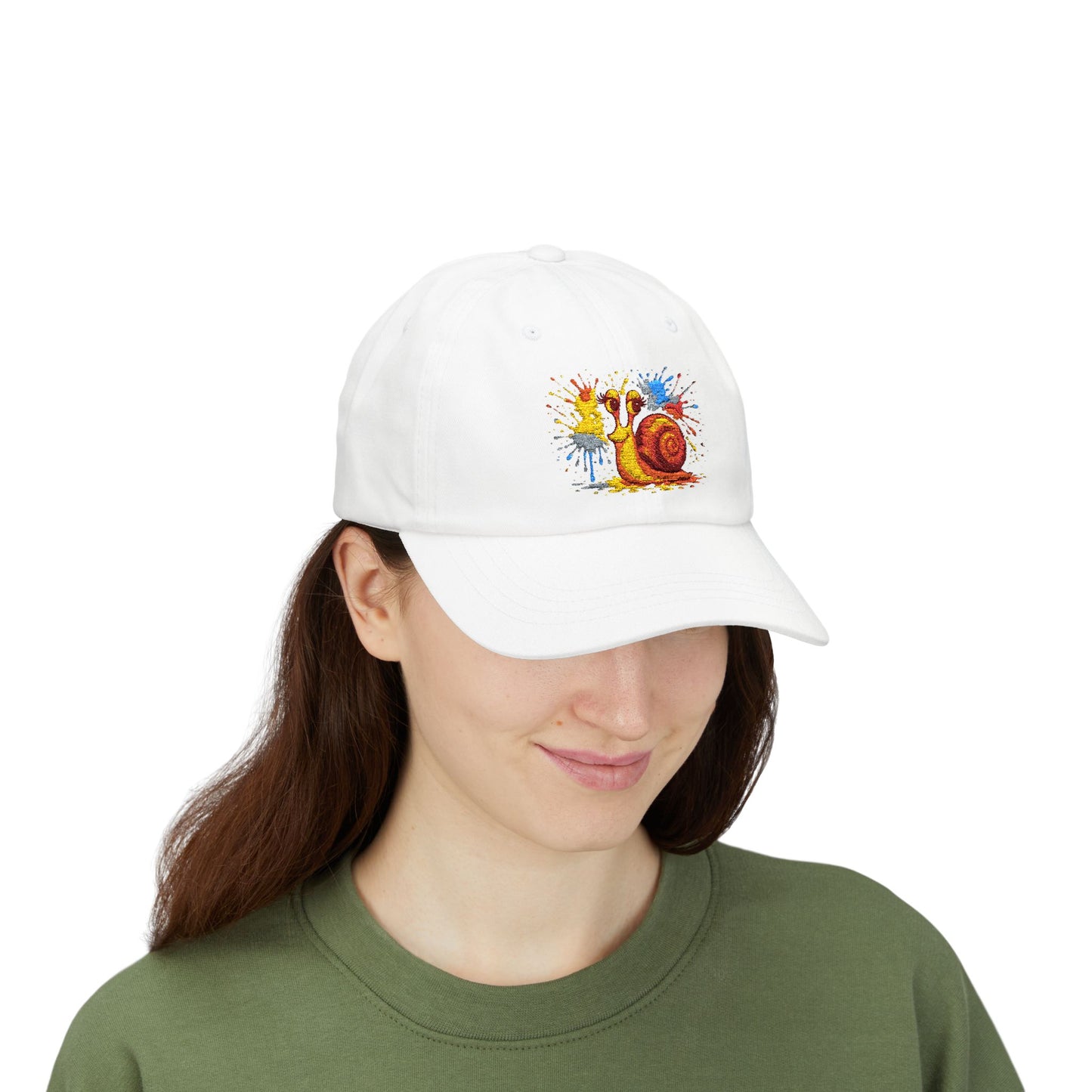 Schnecken Cap – Lustige Unisex Kappe mit buntem Farbklecks-Motiv für Alltag, Festivals & Streetwear