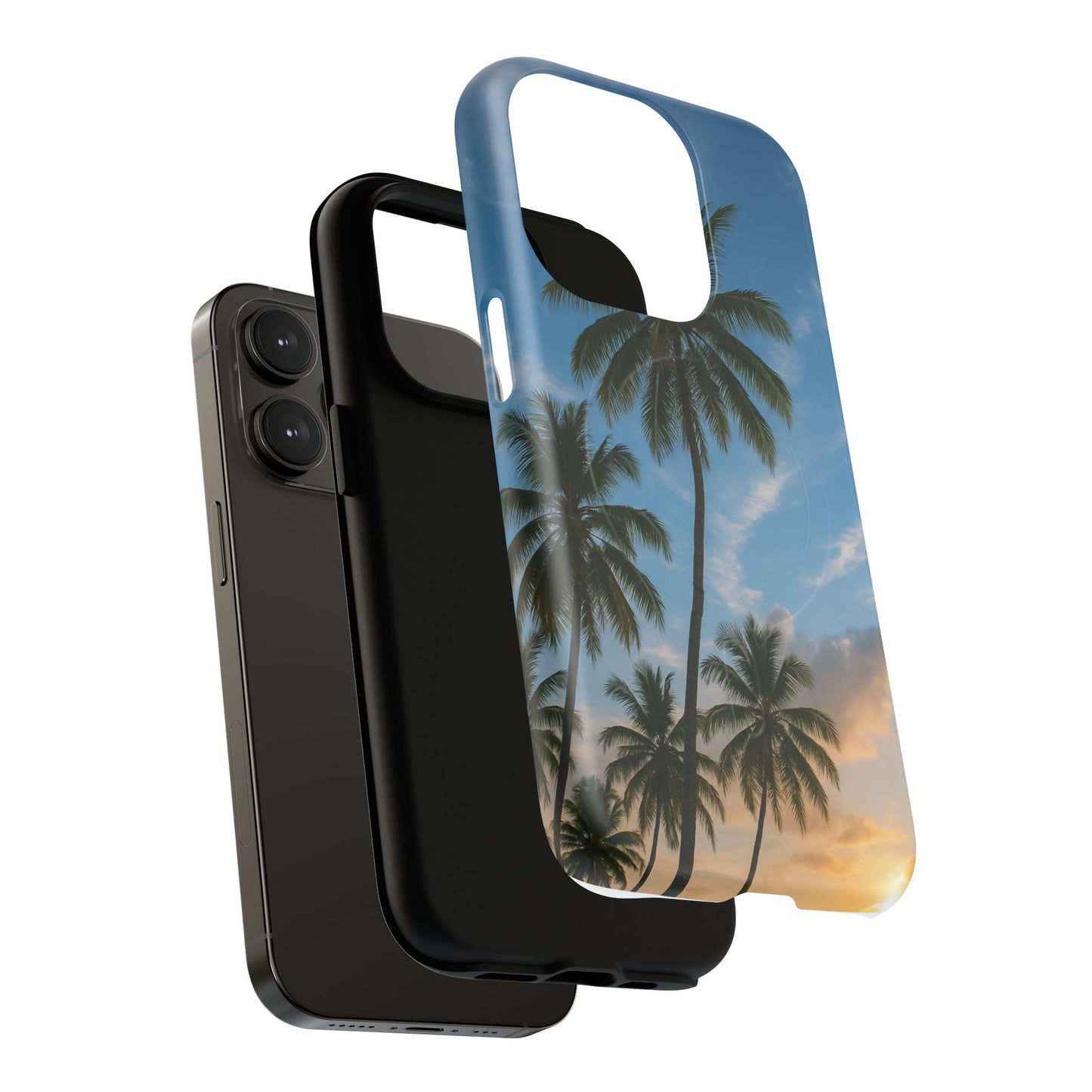 Tropische Sonnenuntergang Handyhülle mit Palmen – Sommer Vibes Case für iPhone & Android | Tropisches Strandmotiv