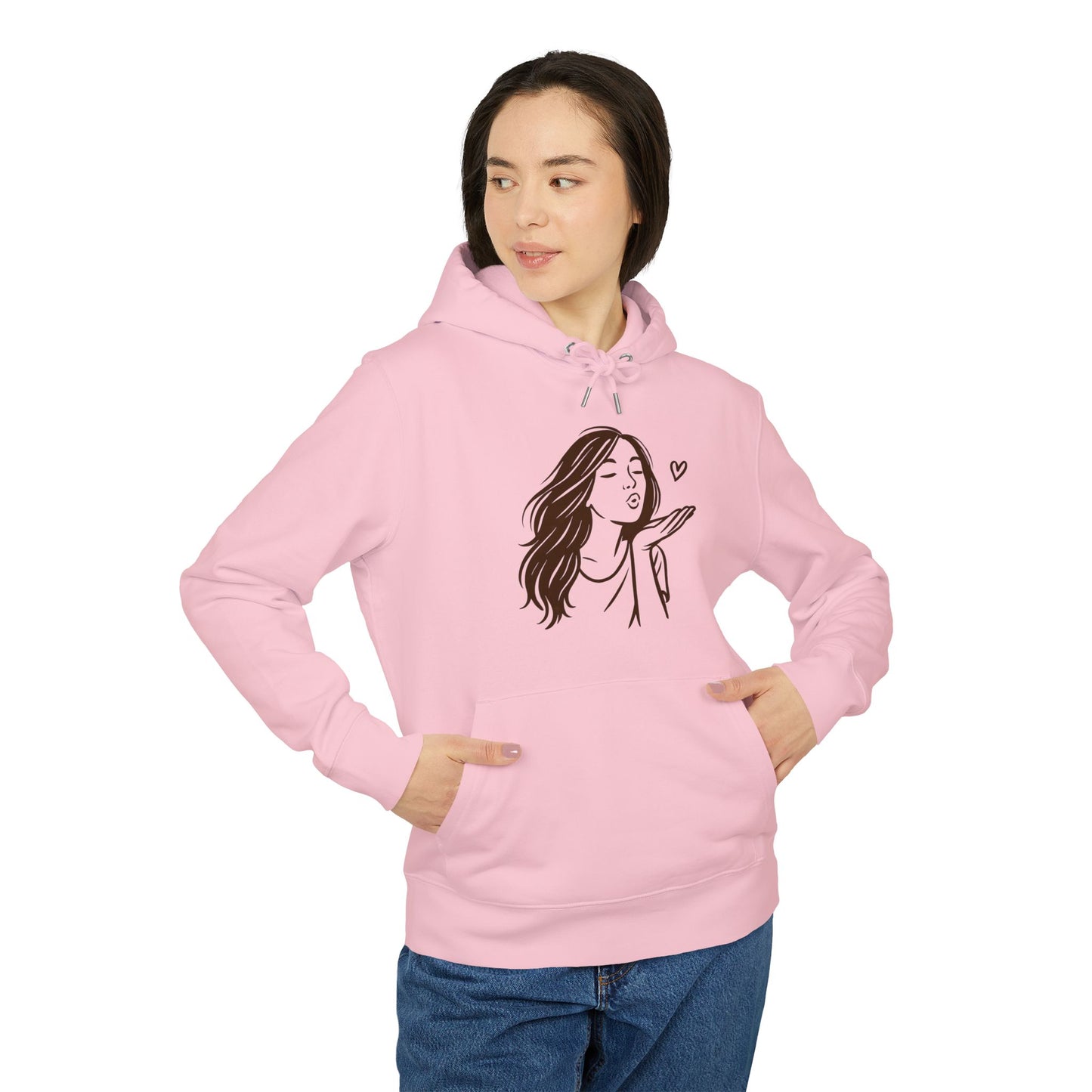 Kusshand Hoodie Unisex (Brustprint) – Romantischer Love Hoodie mit Herz Motiv, Stylisches Geschenk für Valentinstag & Paare
