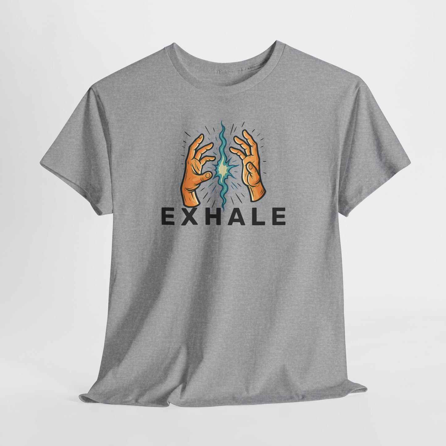 EXHALE T-Shirt (Brustprint) – Unisex Heavy Cotton Tee | Nachhaltige Streetwear mit Statement-Design