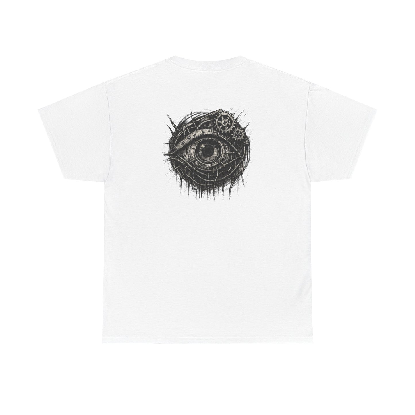 Biomechanisches Auge T-Shirt Unisex – Cyberpunk Zahnräder & Drähte Design | Futuristisches Cyborg Shirt für Sci-Fi & Gothic Fans