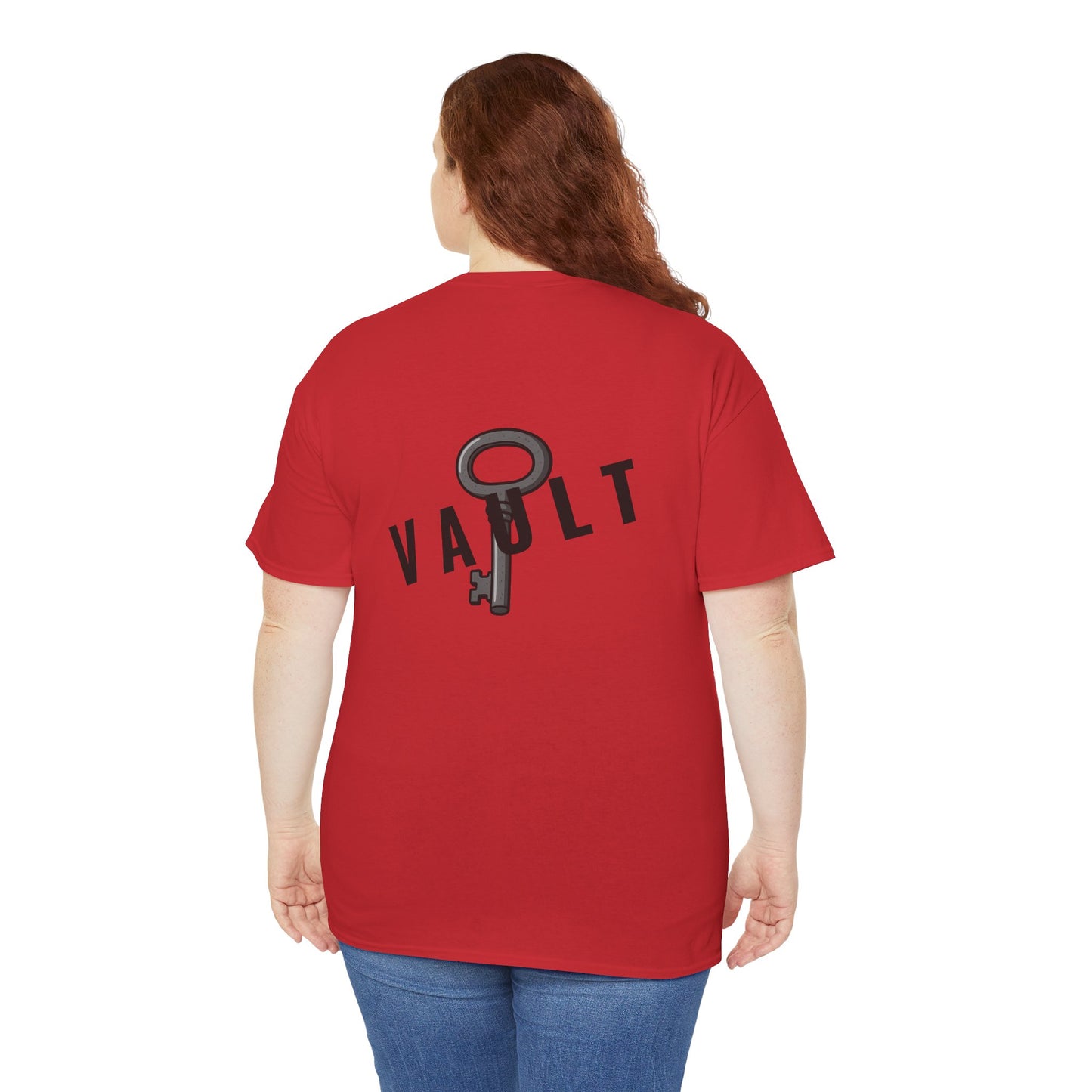 VAULT T-Shirt mit Schlüssel-Design (Rückenprint) – Unisex Heavy Cotton Tee | Nachhaltige Streetwear aus 100% Baumwolle