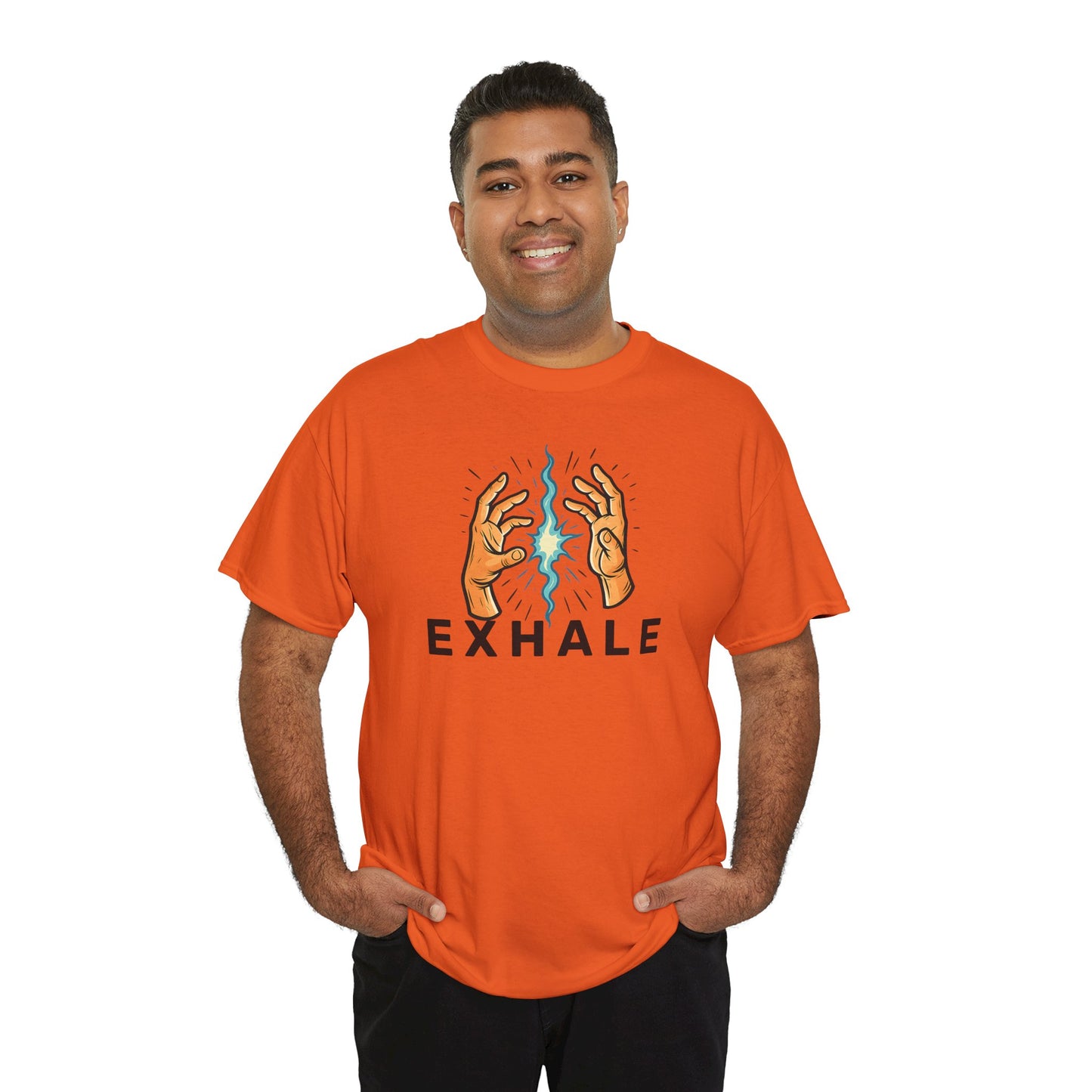 EXHALE T-Shirt (Brustprint) – Unisex Heavy Cotton Tee | Nachhaltige Streetwear mit Statement-Design