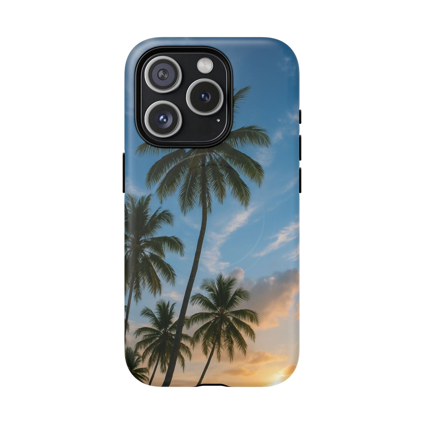 Tropische Sonnenuntergang Handyhülle mit Palmen – Sommer Vibes Case für iPhone & Android | Tropisches Strandmotiv