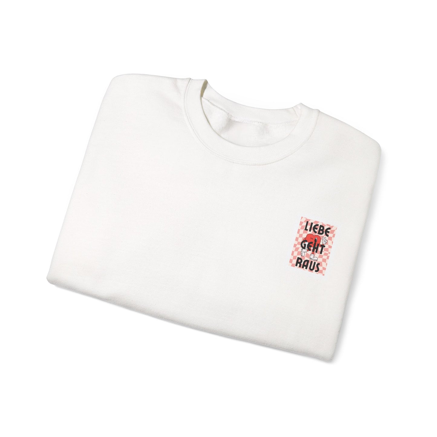LIEBE GEHT RAUS - Unisex Sweatshirt mit Statement Liebe Geht Raus - Bequemer Pullover mit Herz-Motiv, Nachhaltig in Deutschland Gefertigt