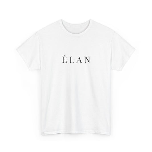 Élan Unisex Heavy Cotton T-Shirt (Brustprint) – Stilvolles Premium-Shirt aus 100 % Baumwolle für zeitlosen Look und Komfort