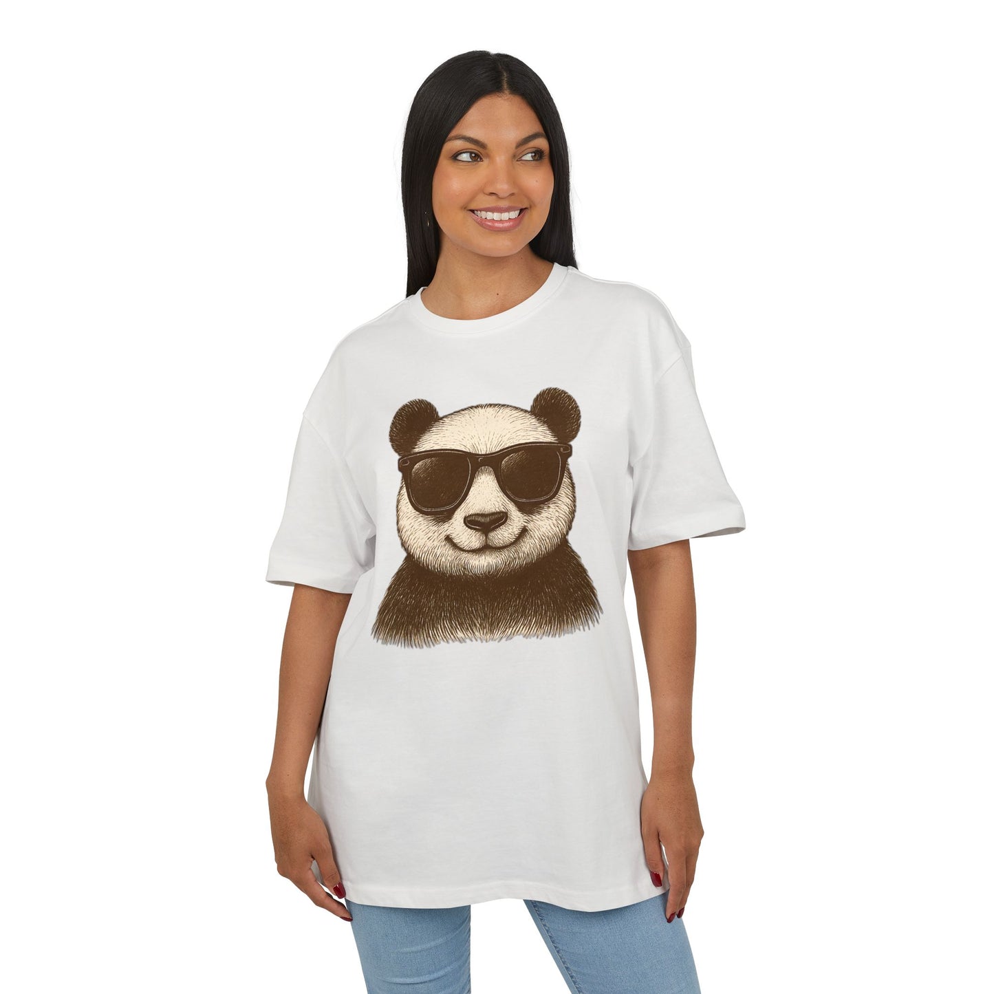Cooler Panda T-Shirt (Brustprint) – Stylisches Unisex Shirt mit Sonnenbrillen-Motiv im Retro Look