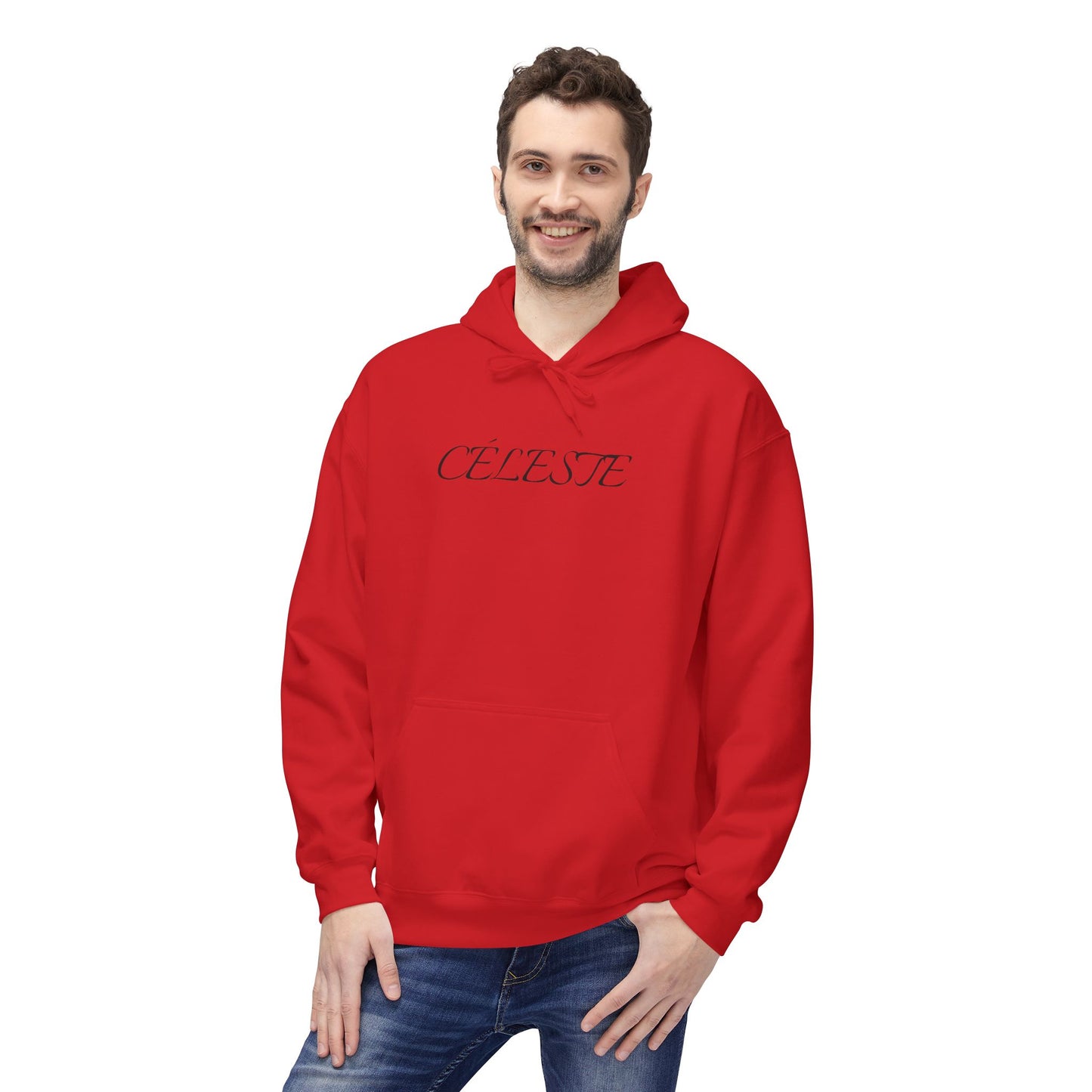 CÉLESTE Hoodie (Brustprint) – Unisex Midweight Softstyle Fleece | Nachhaltige Streetwear mit Komfort & Stil