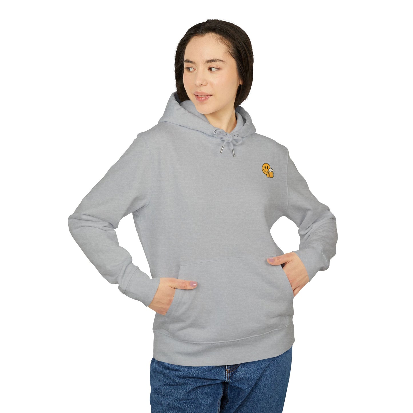 Bier Smiley Hoodie (Brustprint) – Witziger Kapuzenpullover für Männer & Frauen | Party Outfit