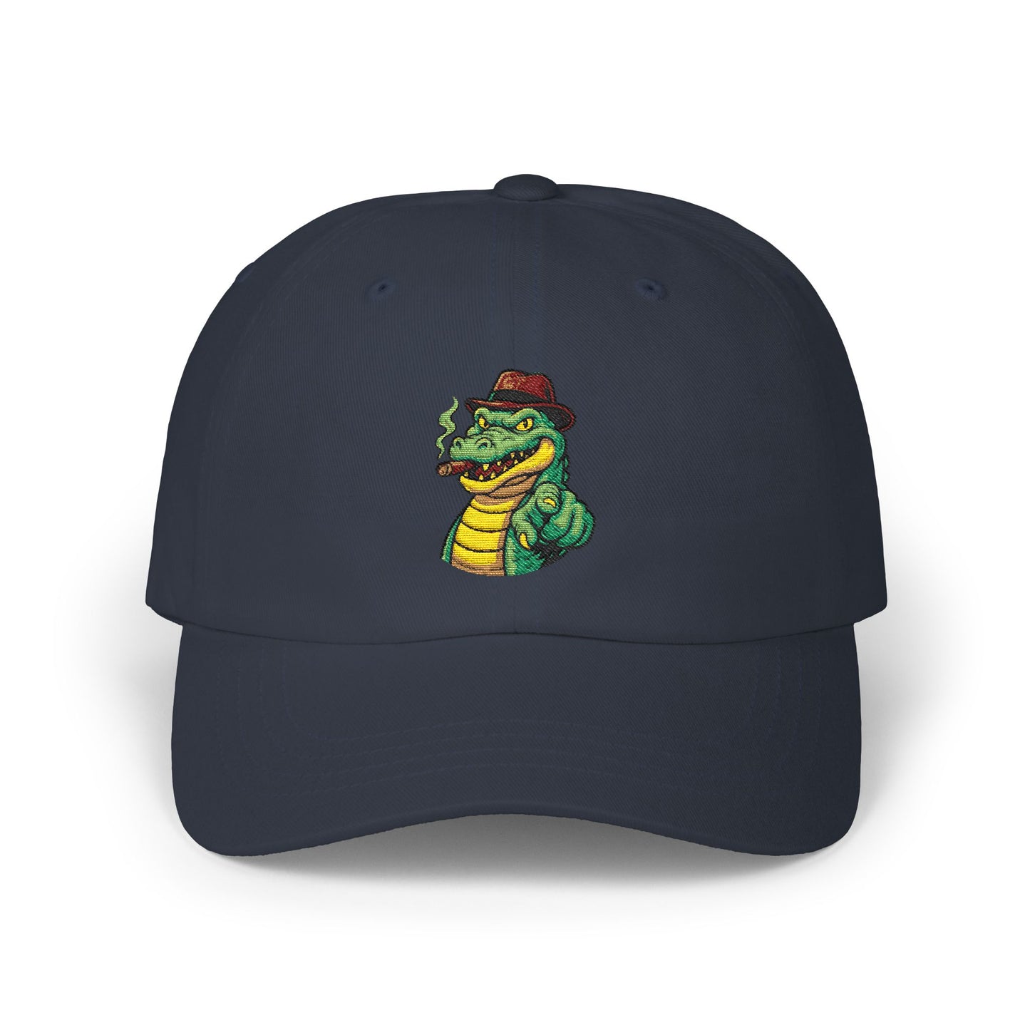 Gangster Alligator Cap – Coole Unisex Baseballcap mit Krokodil, Zigarre & Comic Design