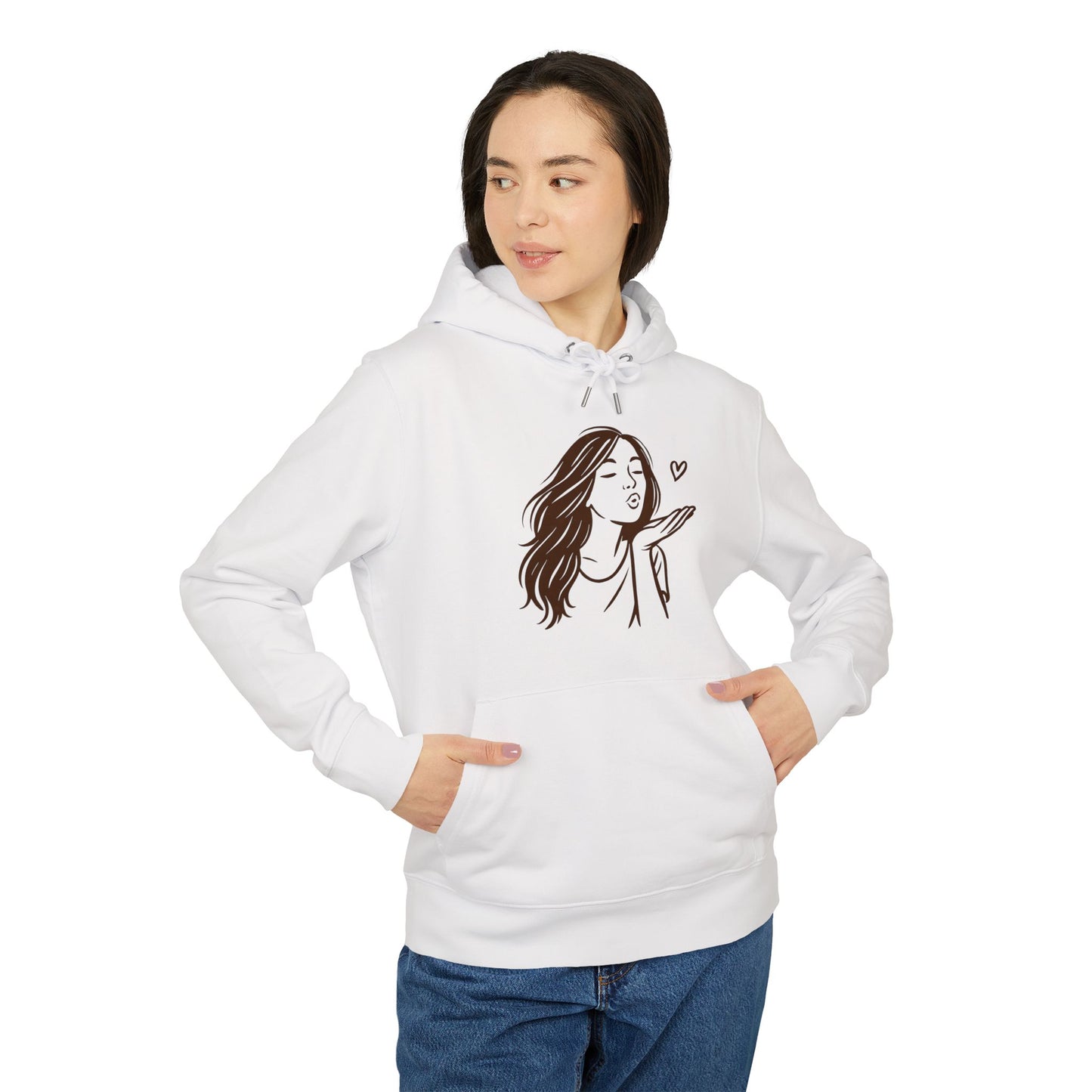 Kusshand Hoodie Unisex (Brustprint) – Romantischer Love Hoodie mit Herz Motiv, Stylisches Geschenk für Valentinstag & Paare