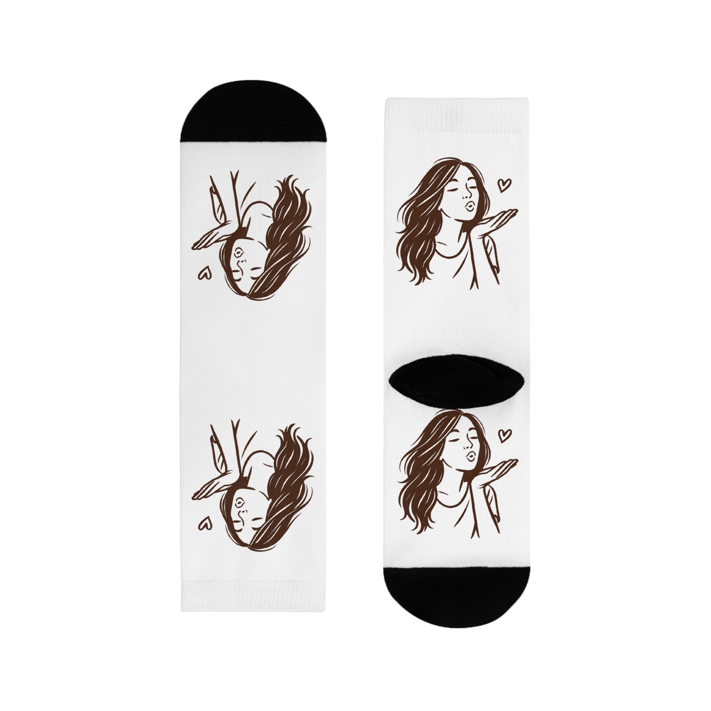 Kusshand Socken – Stylische Unisex Socken mit romantischem Kuss & Herz Motiv