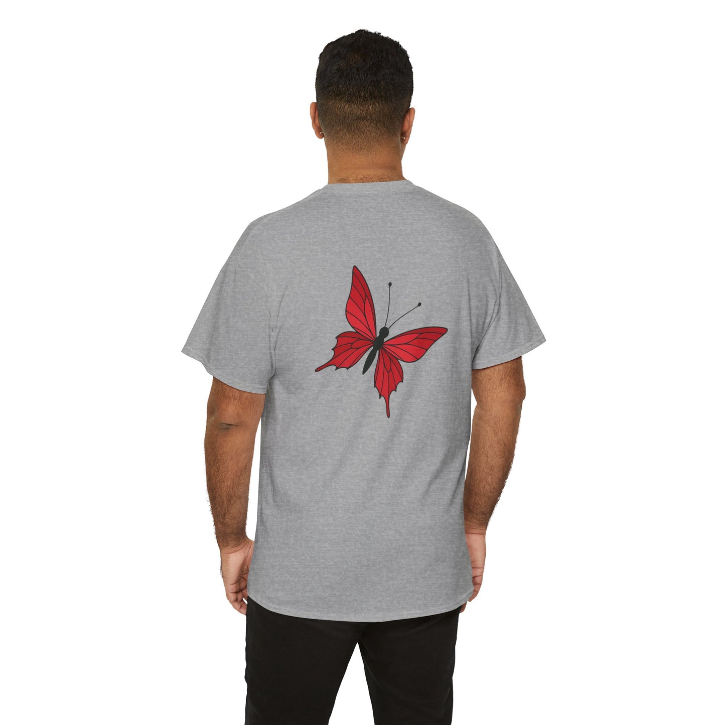 Roter Schmetterling T-Shirt Unisex – Ausdrucksstarkes Butterfly Design | Natur-inspiriertes Baumwollshirt für Damen & Herren