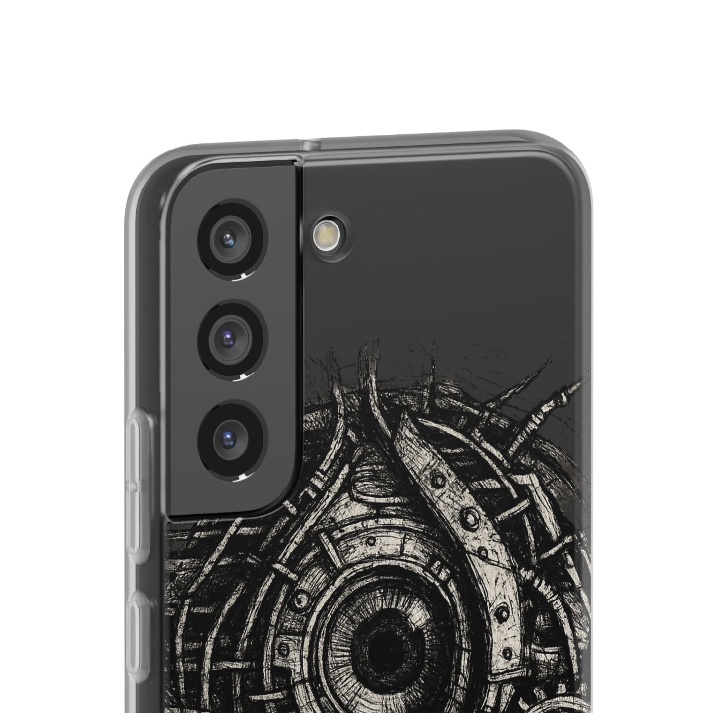 Biomechanisches Auge Handyhülle – Futuristisches Cyberpunk Design mit Zahnrädern & Kabeln | Schutzhülle für iPhone & Android