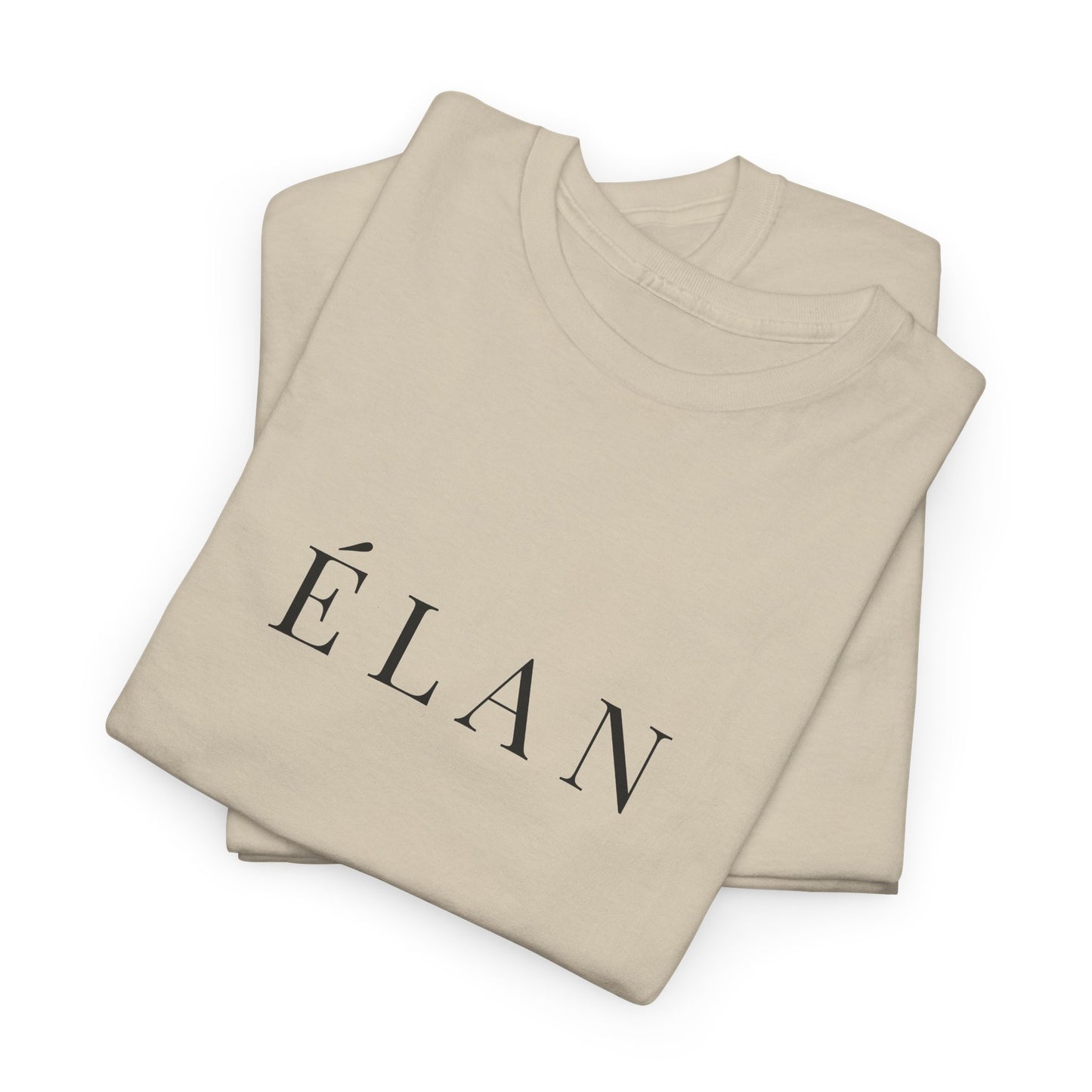 Élan Unisex Heavy Cotton T-Shirt (Brustprint) – Stilvolles Premium-Shirt aus 100 % Baumwolle für zeitlosen Look und Komfort