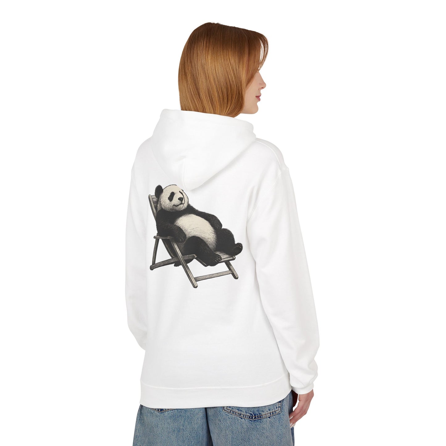 Chillender Panda (Rückenprint) - Unisex Midweight Fleece | Nachhaltige Streetwear mit Komfort & Stil