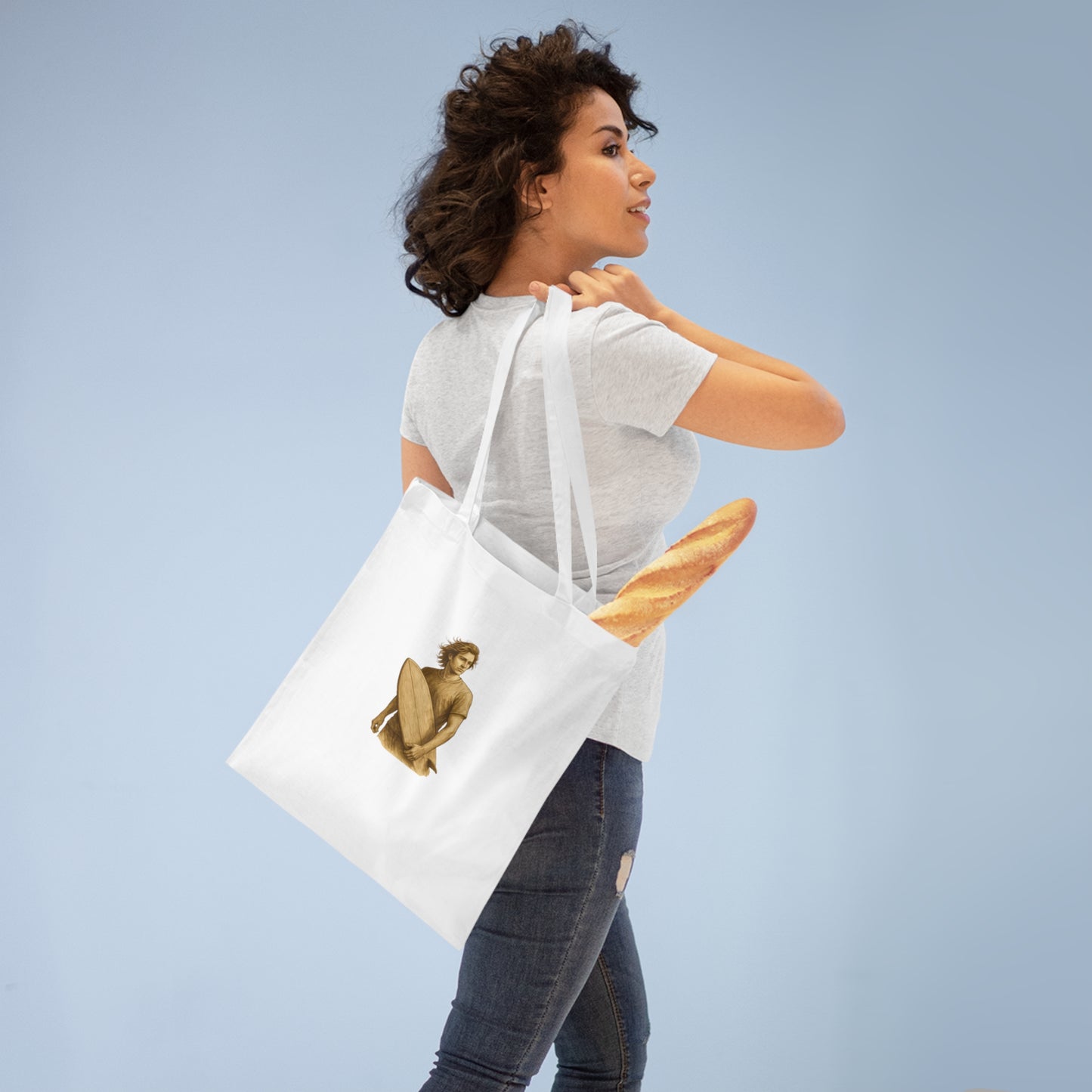 Surfer Jutebeutel – Nachhaltige Stofftasche mit Surf Design | Unisex Beach Bag für Wellenreiter & Naturfreunde