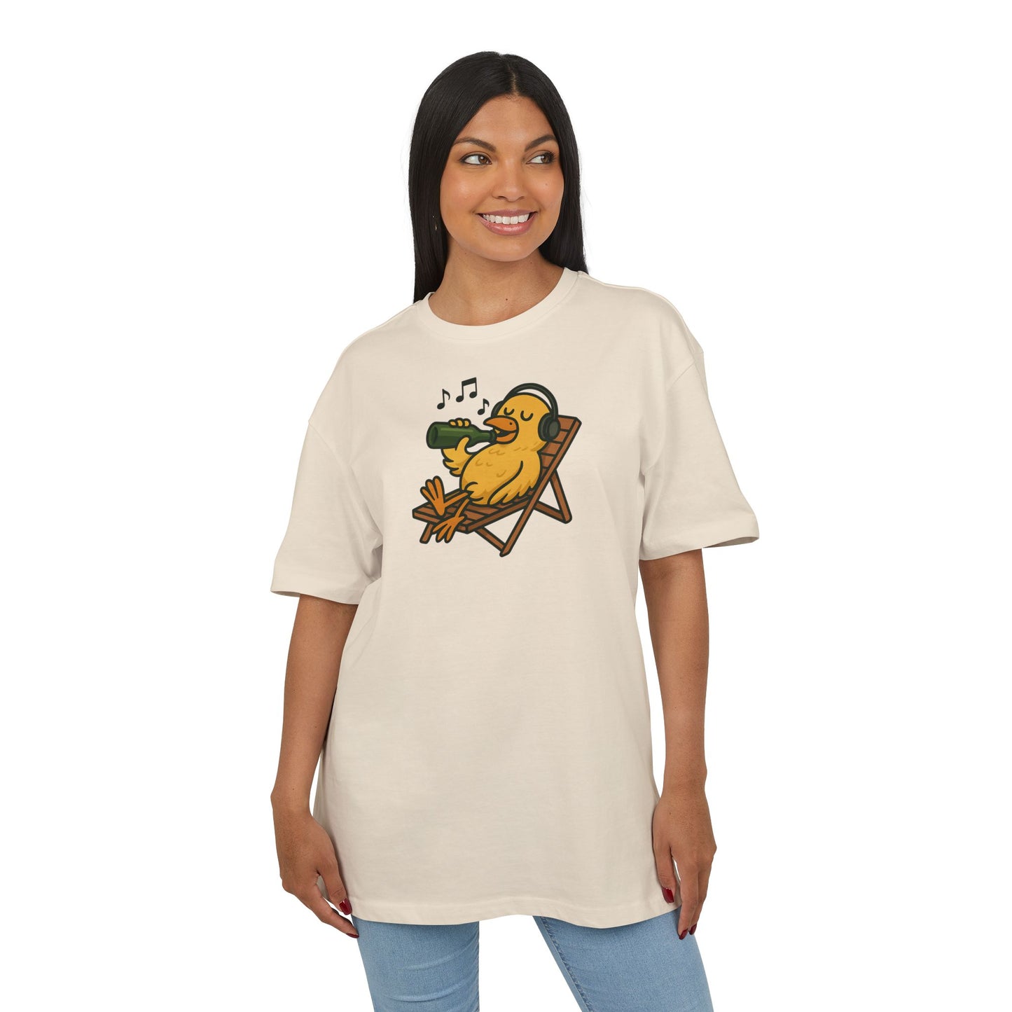 Chillente T-Shirt (Brustprint) – Lustiges Bier & Musik Motiv im Sommer-Look | Unisex Funshirt für Festival, Strand & Feierlaune